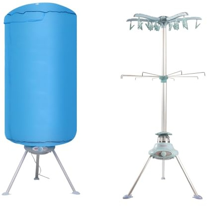 GREENSAPPIRE Secadora Eléctrica Plegable 1000W, Tendedero Calefactado de 2 Niveles en Acero Inoxidable, Secador de Aire Caliente de Bajo Consumo con Temporizador, Apagado Automático, Capacidad 10 kg