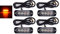 2 SETS 4 12/24v 4 LED Orange Amber Light Lamps Recovery Flashing Breakdown Strobe Grill