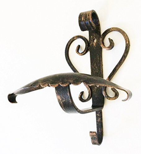 Lorenzferart Portemanteau 1 Place Art.3503 Portemanteau en Fer forgé Crochets muraux-Porte-gobelet, m