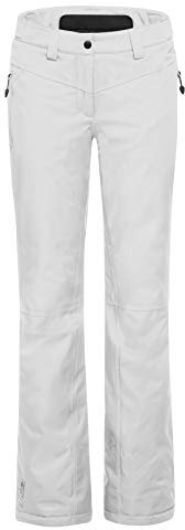 Maier Sports Ronka, Damen Skihose, Wasserdichte Schneehose, Schützender Schneefang und verstellbarer Bund, PFC-frei, mTHERM Wattierung & mTEX Wetterschutz, Weiß, Gr. 38 (W29/L31)