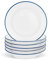 Plato Nicola primavera granja con borde Desayuno/sopa - 22 cm (9) - Blanco/Azul - Pack de 6