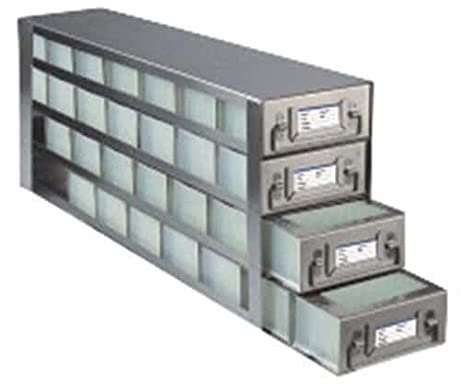 Argos Technologies RDDP74A Upright Freezer Drawer Rack for 96 Deep Well Plate, 4 Drawer, 7 Compartment per Drawer, Capacity 28 Plate, 25 Length, 8 1/8 Height, 5 7/16 Width