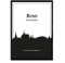 Nacnic Poster mit Karte von Brno - Tschechischen Republik. Skyline Blätter mit Städten in Europa mit schwarzen Schatten. A3