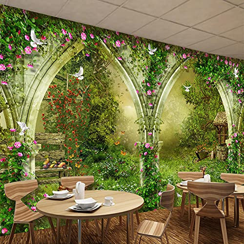 Tapete 3D Wandbild Fantasy Pastoralbogen Fototapete 3D Effekt Vliestapete Wohnzimmer Schlafzimmer Wanddeko 200cmX140cm