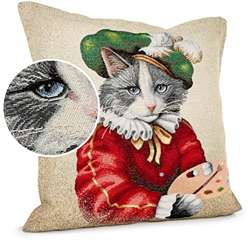 ANRO Kissenbezug Dekokissen Kissen Sofakissen Kissenbezüge Kissenhülle Gobelin Maler 45x45cm mit Füllung