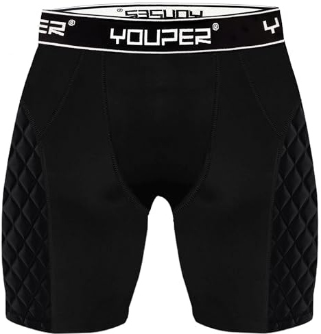 Youper Youth Elite Compression Padded Sliding Shorts w/Cup Pocket for Baseball, Football