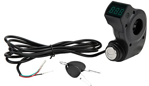 Dilwe Electric Scooter Ignition Lock, 3 Pin Plug One Button Start Electric Scooter Digital Display Switch with Keys Compatible for KUGOO for M4 Scooter