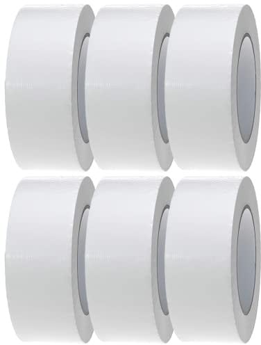 Crimson Starfish White Duct Tape | 6 Rolls of 48mm x 45m Gaffer Tape | Water Resistant Duct Tape | Adhesive Tape Multi-Use for Indoor/Outdoor | Strong Adhesive Tape