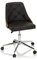 hjh OFFICE 729420 Home-Office Drehstuhl CENCA Holz/Kunstleder Schwarz Bürostuhl im Retro-Look mit Holzverschalung