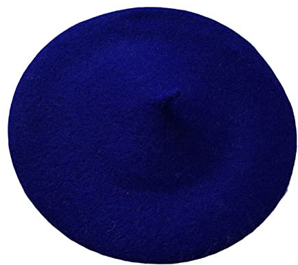 Roadoor Baskenmütze für Damen, randlos, Thermo-Leinen, einfarbig, französische Baskenmütze im Künstlerstil, für Winter und Herbst Dunkelblau