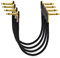 AVLA 4 Pack Guitar Patch Cables, 12 Inch Flat Low Profile Pedal Instrument Cable, Right Angle Golden Pancake Connector for Effects Pedal Board, Guitar Accessories, Ultra Flexible and Durable