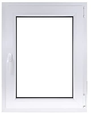 ECOPROF Kellerfenster | Langlebiges Kunststoff-Fenster | Maße 70x90 cm (700x900 mm) | Dreh-Kipp Fenster DIN Rechts | Farbe: Weiss | 70mm Profil