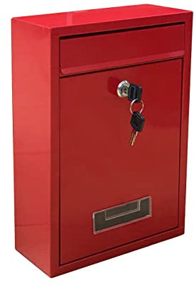 Kippen 10005AR Boîte aux Lettres modèle ''Mail'' de Couleur Rouge Dimensions : 320 x 215 x 90 mm.