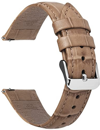 Fullmosa Uhrenarmband 22mm für Samsung Galaxy Watch 3 45mm /Galaxy Watch 46mm/Gear S3 Frontier, Smart Watch Leder Armband mit Edelstahl Metall Schließe, Ersatzarmband für Damen Herren 22mm Khaki-A