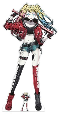 Star Cutouts SC4256 Harley Quinn Anime Style Lifesize Cardboard Cutout – DC Fan Display, Comic Party Decoration & Collector Gift
