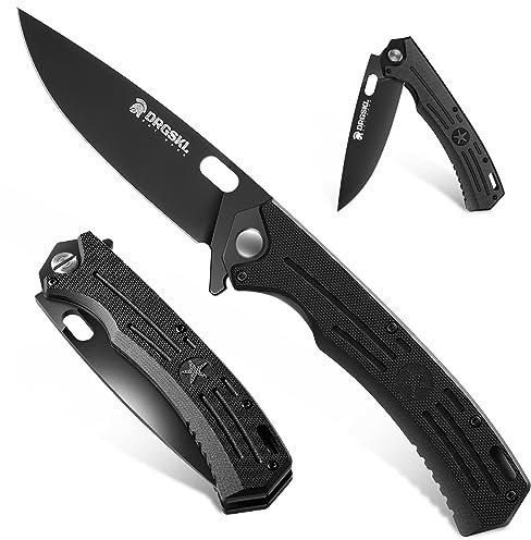 DRGSKL Taschenmesser Klappmesser Scharfes Outdoor Taschenmesser Schwarz Bushcraft Messer für Camping und Survival Männer Geschenk