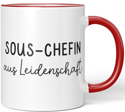 JUNIWORDS Tasse, Sous-Chefin aus Leidenschaft, Rot (6660585)