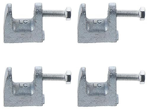 Urjumpea 4 Stück Balken-C-Klemme, verzinkte Balkenklemme, 1,2 cm Backenöffnung, 2/5 Zoll Lochdurchmesser, Tigerklemme, Stützbalkenklemme