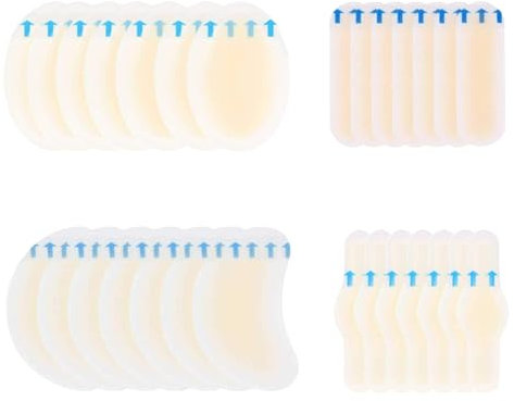 28 Stück Wasserdicht Blasenpflaster Set, Ferse Unsichtbare Gel Pflaster, Hydrokolloid Pflaster Gegen Blasen an Fersen Zehen, für Schutzhaut Extra Starken Schutz Bei(4 Größen)