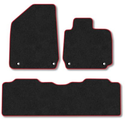 Hyundai IONIQ 6 (2023+) Carpet Car Mats | Red Edge Trim Tailored Fit Floor Mats Full Coverage Protection Accessories Easy Clean Anti Slip Made in the UK