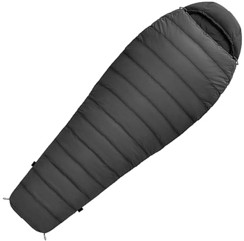 Mumienschlafsack Norskskin Ultralight 205 Grau Koppelbar Extrem - 6°C Schlafsack mit Kopfkissenfach