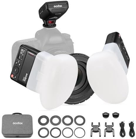 Godox MF12 Compact Camera Flash Set for Dental Flash System, MF12-DK1 Dental Macro Flash Speedlite 2-Light Kit with XproiiS+ for Sony Cameras A6400, A7M4, A7R5, ZV-E10 with The Sony Macro Lens FE90MM