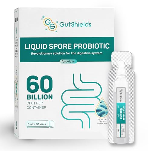 Gut Shields Liquid Spore Probiotic for Women, Men | Supports IBS, Gas, Bloating & Diarrhea | Improve digestive & immune system | 20 servings