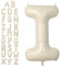 Letter Balloons Beige,40 Inch Letter I Balloons,A-Z Alphabet Name Foil Balloons,Big Single Cream Aluminum I Word Balloons Helium for Birthday,Anniversary,Baby Shower,Wedding Party Supplies Decorations