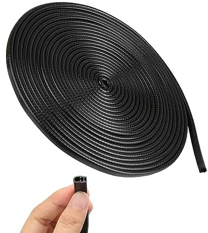 Door Edge Protector, U Shape Car Edge Trim Rubber Seal - 10M/32Ft, Fit Most Cars Such as Sedans, Trucks, SUV, ATV, Boats (Black)