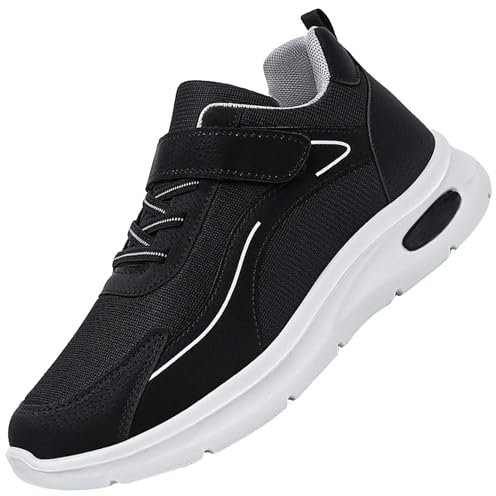 AZMAHT Scarpe per Diabetici Uomo Estive Scarpe Donna Strappo Scarpe Ginnastica a Strappo Scarpe Pianta Larga Scarpa Scarpe Ortopediche,Men Black,44/270mm