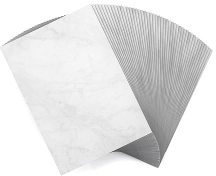 Druckerpapier Marmor beidseitig | DIN A4 120g/qm| für Speisekarten, Urkunden, Zertifikate | für alle Drucker/Kopierer/von Hand (250)
