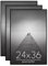 Americanflat Lot 3 Cadres Photo Noir - Cadre 60x80 cm avec Encadrement Fin - Vitre Plexiglas - Matériel de Suspension Intégré pour Mur - Suspension Horizontale ou Verticale