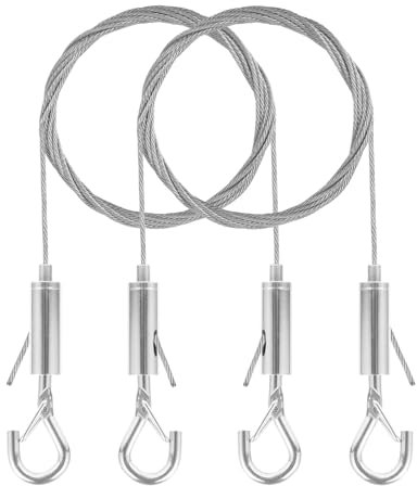 2 Corde a Linge Exterieur CâBle en Acier Inoxydable Fil de Suspension pour Cadre CâBle de Suspension RéGlable Inoxydable Fil Accroche Tableau pour Camping,SéChage des VêTements,Corde à Rideau