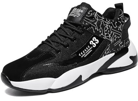 Geymxzik Basketballschuhe Herren Turnschuhe Outdoor Mode Sportschuhe Leichte Sneaker Trainingsschuhe 5502 schwarz EU 41