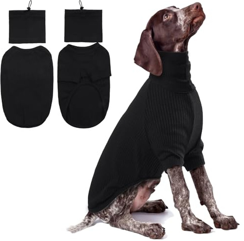 Leicht Sweater für Hunde, Herbst Strickwaren Warme Jacke Strickpullover Pyjama Pullover Mantel Hundepullover Warm Hundejacke (Schwarz, L)