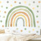 Wally Fox - Wandsticker Kinderzimmer Deko - Wandtattoo Mädchen - Wanddeko, Wandsticker Punkte, Kreise - Grüner Regenbogen M + 50 Stück Punkte/Tupfen