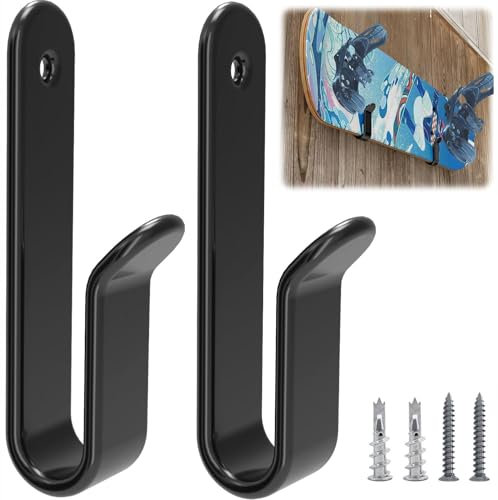 Techchii 2 Stück Skateboard Wandhalterung Longboard Snowboard Wandhalterung Universal Skateboard Halterung Wand Multifunktional Aufbewahrungshaken für Skateboards Surfboard Wakeboard