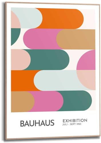 REINDERS Gerahmtes Bild, Bauhaus Style, Wohnzimmer, Poster, Wanddeko, Room Decor, MDF, Mehrfarbig, 70x50cm