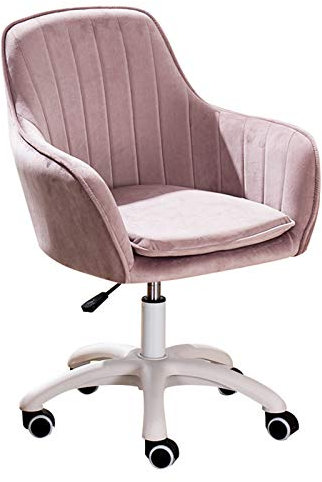 sjdoPulse Home Ergonomischer Bürostuhl Drehstuhl Mit Armlehnen Ergonomischer Computer-Schreibtischstuhl, Samtgepolsterter Schreibtischstuhl Mit Rollen 360° Drehbarer Höhenverstellb,Bean Paste Color