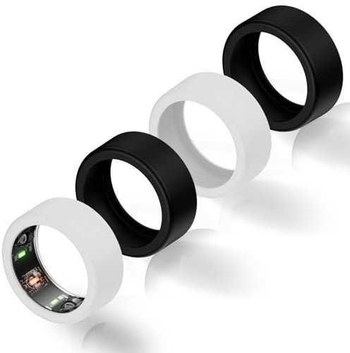 4 Stück Silikon Ring Hülle kompatibel mit Oura Ring Gen 4/Oura Ring Gen 3/Samsung Galaxy Ring/Ring AIR/RingConn Smart Ring Schutzhülle Zubehör Anti-Sturz Silikon Ringschutz Hülle (S für 6/7/8/9/10)