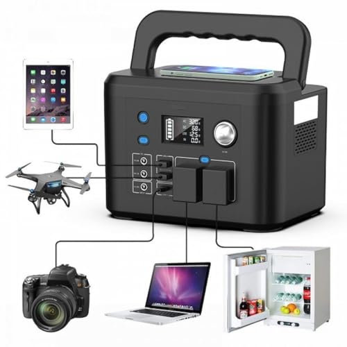 LIVIAN Generador Solar Portátil, Estación de Energía Batería con Salida AC USB, Carga Solar Enchufe Pared y Coche, Camping Casa Emergencias (Negro 300W 296Wh)