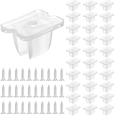 Nogeqi Lot de 30 supports de bande LED néon étanches à l'eau, support de bande LED en silicone, pour 5 mm à 6 mm, avec vis pour bandes lumineuses LED, blanc