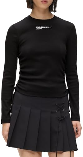 Karl Lagerfeld Jeans Damen Ruched Ribbed Top