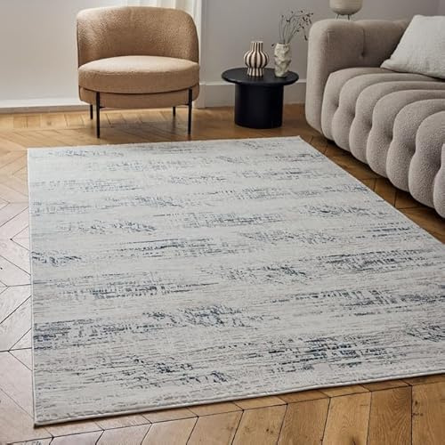 THE RUGS Carmel Modern Area Rug - Stain-Resistant, Non-Shedding, Durable Rugs for Living Room and Bedroom [ Marble Effect Blue, 200x290 cm ]