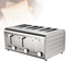 Commercial Toaster 2/4/6 Slices, Stainless Steel Toasters, Frozen/Cancel/reheat Function, Removable Crumb Tray, Auto Pop-up, Independent & Wide Slots,6-Slices