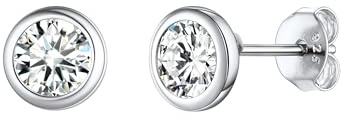 ChicSilver 925 Sterling Silber glitzer Ohrstecker Set mit Zirkonia+Bunter Rund Topas Ohrstecker Fächerform Ohrstecker Kristall bunten Schmuck für Frau Mutter als Geschenke