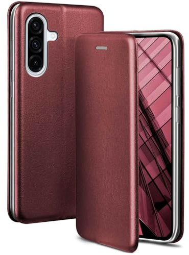 ONEFLOW Business Case für Samsung Galaxy A36 5G Handyhülle klappbar mit Standfunktion, Klapphülle Flipcase Cover Dünn, PU Leder Hülle mit Kartenfach, 360 Grad Schutzhülle, Weinrot