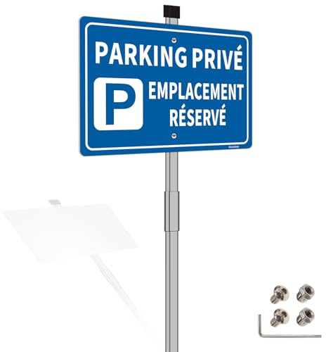 Acuxiaza Panneau Parking Privée Emplacement Réservé avec Piquet, 30x20 cm