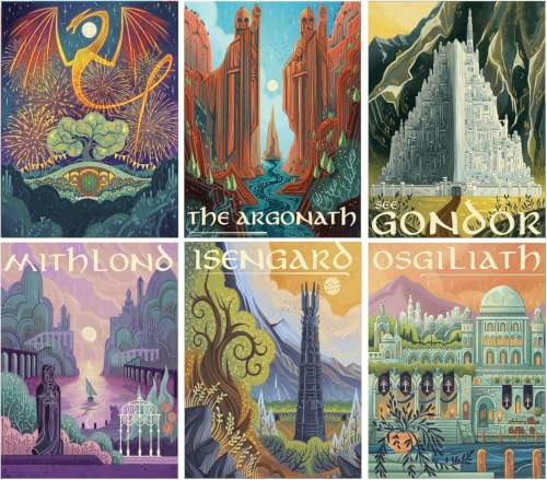 Mupmod 6 Pack Landschaft Diamond Painting Fantasy, Diamond Painting Erwachsene Bilder DIY Erwachsene Wohnzimmer Schlafzimmer Büro Eingang Dekoratio