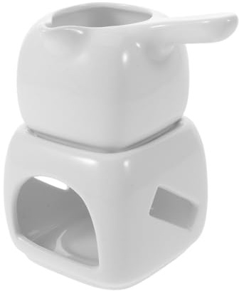 Gogogmee Ceramic Essential Oil Burner Aromatherapy Diffuser, White Wax Melt Warmer with Tealight Holder for Spa and Home Fragrance, Professional Oil Heater for Relaxation and Massage